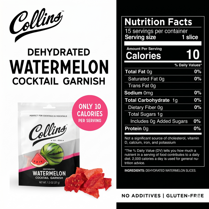 Dehydrated Watermelon Cocktail Garnish, 1.3 oz