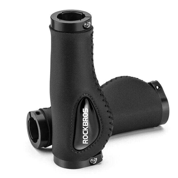Rockbros bike handlebar grips black shock absorbing ergonomic double lock 2.22cm diameter