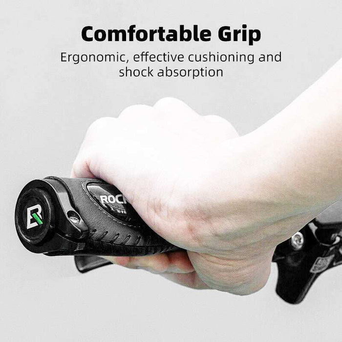 Deluxe Handlebar Grips Shock Absorbing Double Lock Anti-skid 2.22cm - Black