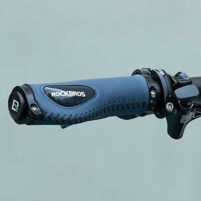Deluxe Handlebar Grips Shock Absorbing Double Lock Anti-skid 2.22cm - Blue