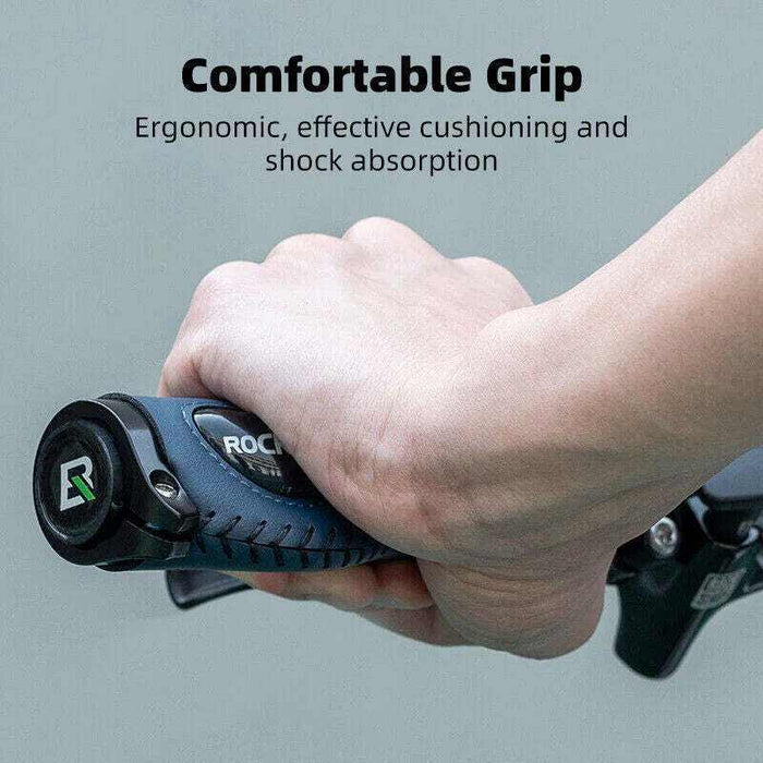 Deluxe Handlebar Grips Shock Absorbing Double Lock Anti-skid 2.22cm - Blue