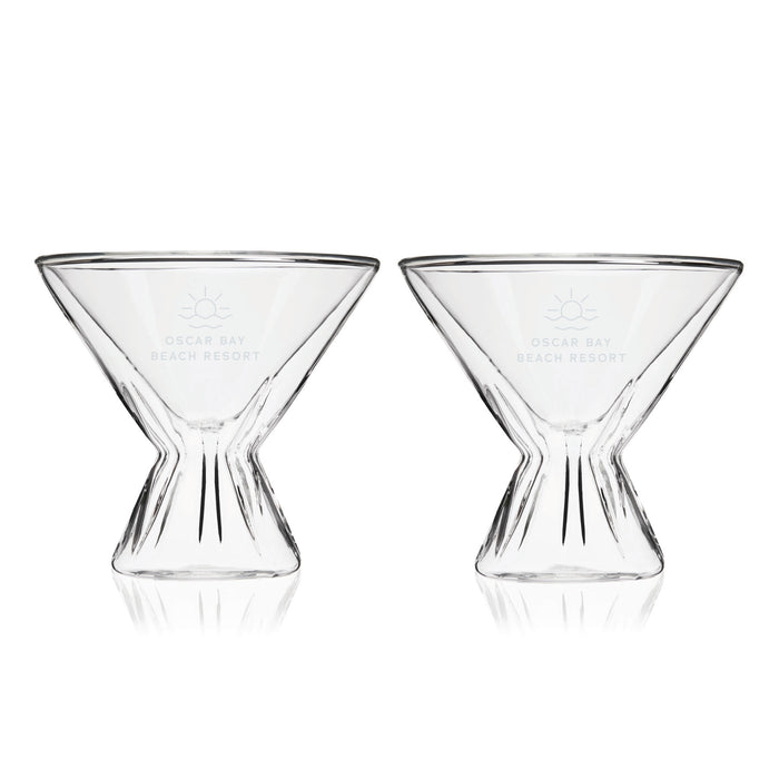Double Walled Martini Glasses, Set of 2