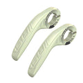 Light green ultralight ergonomic horn-style composite bike bar ends for enhanced cycling comfort and control