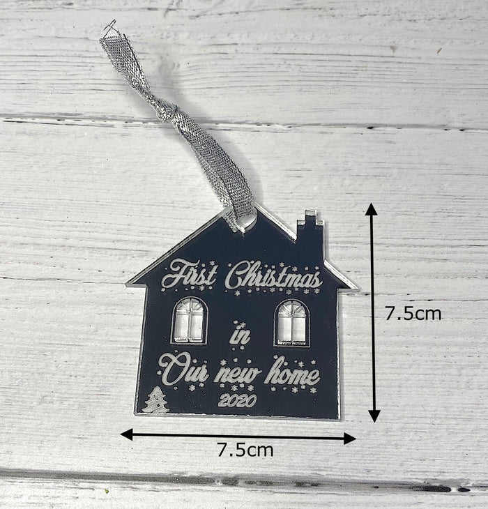 First Christmas in Our New Home Bauble – Mirror Acrylic Ornament