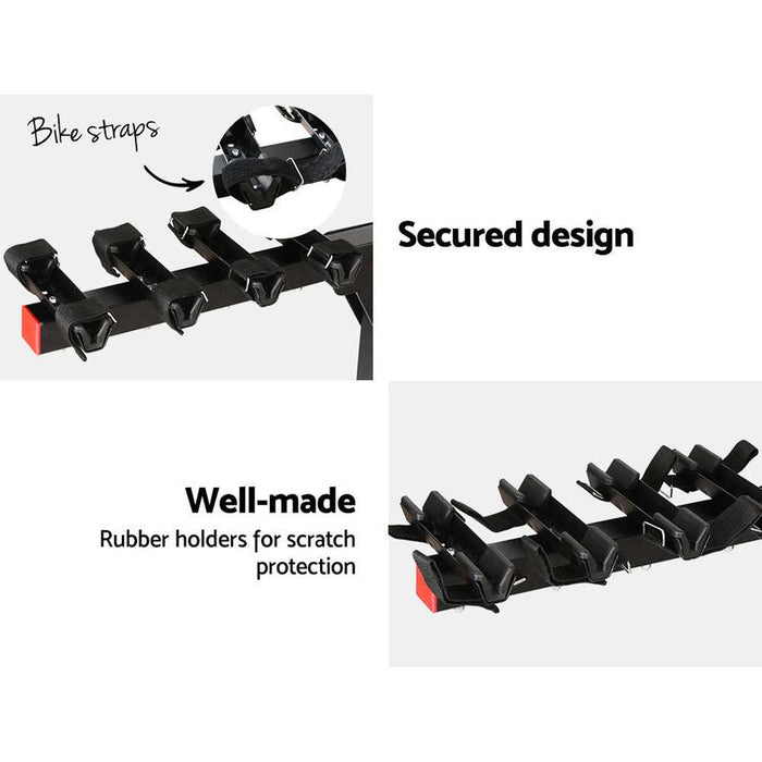 Foldable 4 Bike Hitch Rack | Black