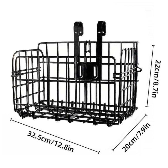 Foldable Heavy Duty Metal Bicycle Basket | Black