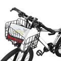 Silver foldable metal bicycle basket for front and rear bike storage rack
