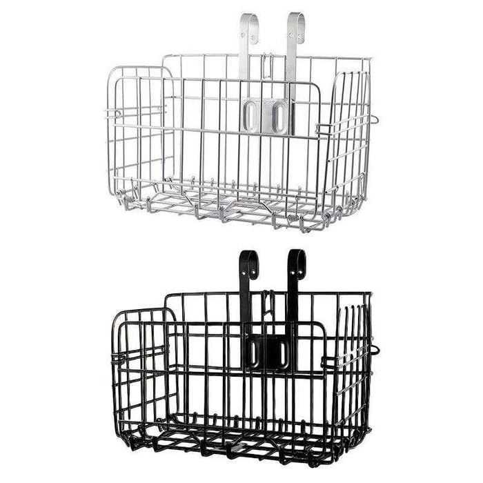 Foldable Heavy Duty Metal Bicycle Basket | Silver
