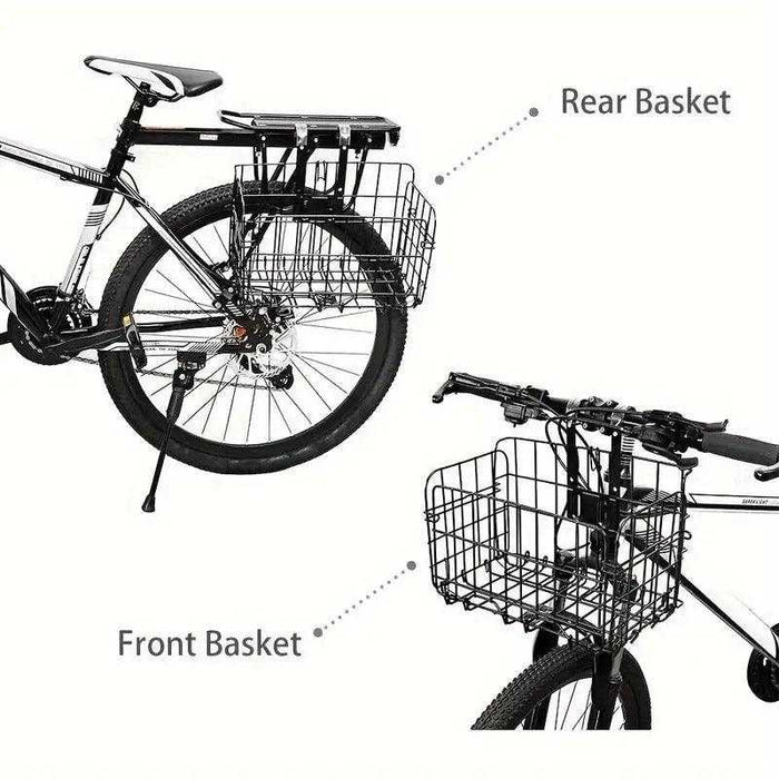 Foldable Heavy Duty Metal Bicycle Basket | Silver