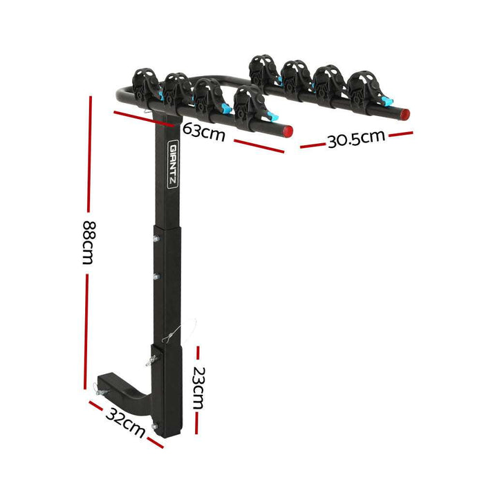 Giantz 4 Bicycle Carrier Bike Rack Car Rear Hitch Mount 2" Towbar Foldable