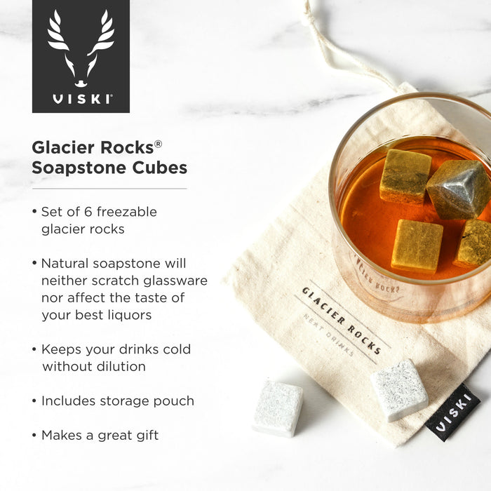Glacier Rocks Soapstone Cubes, Set of 6
