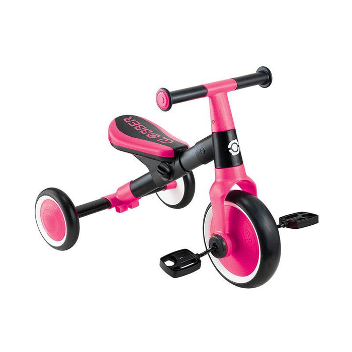 Globber LEARNING Trike fuchsia pink toddler 2in1 balance and walking bike with adjustable saddle and EVA wheels