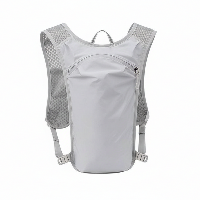 Grey Lightweight Hydration Vest Pack - Breathable Running & Cycling Backpack
