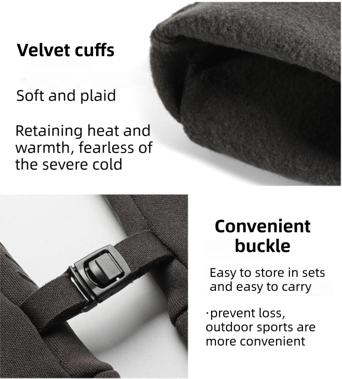 Grey Windproof Thermal Sports Gloves with Touchscreen Fingertips & Anti-Slip Palm Grip - M Size
