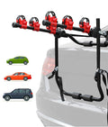 3 Bike Universal Bicycle Rear Carrier Rack Hanger with adjustable support and durable U-shape frame for cars and SUVs