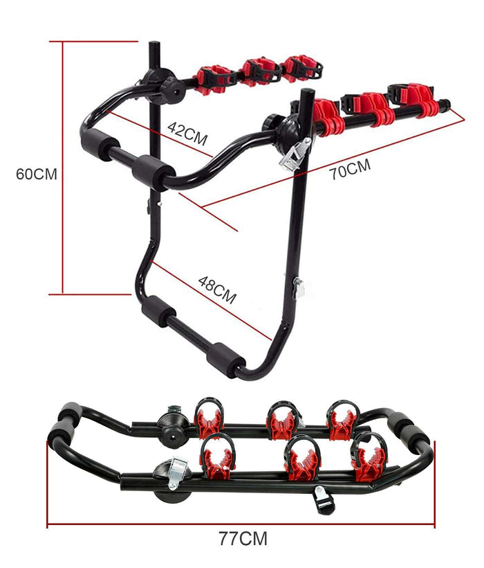 Heavy Duty 3 Bike Rear Car Hanger