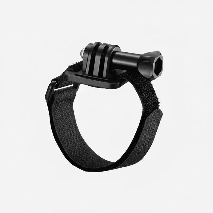 Helmet mount with adjustable Velcro strap for GoPro and lights, secure and stable on helmets