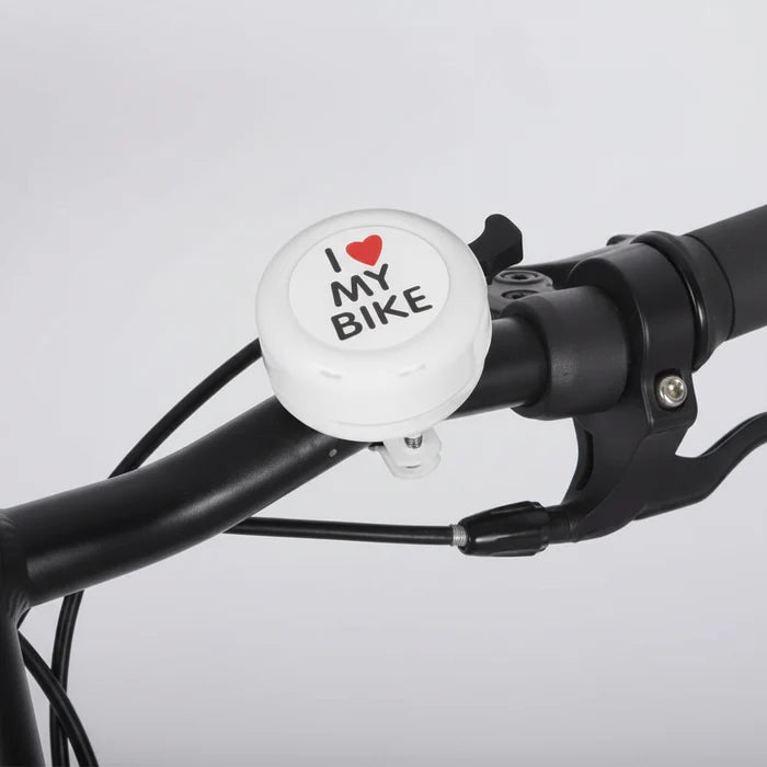 I Love My Bike Bell Fits 22.2mm Diameter Handlebar - White