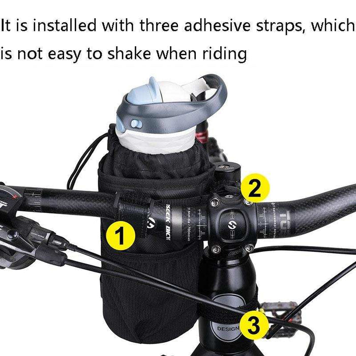 Insulated Bike Bottle Bag Portable & Durable Black