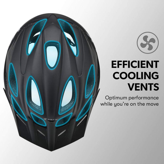 Large Mountain Bicycle Helmet Lightweight 58-61cm | Black