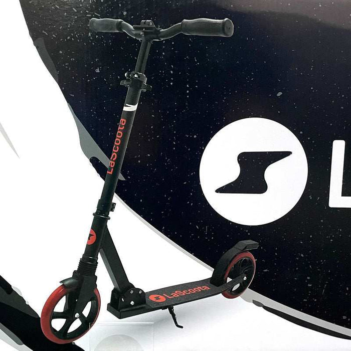 Lascoota Pulse Kick Push Commuter Scooter for Teens & Adults- Black