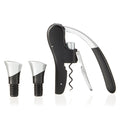 Lever Corkscrew and Stoppers, Set of 3