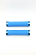 Lock-On Dual Clamp Grips 130mm With Plug With Rings - Blue