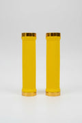 Lock-On Dual Clamp Grips 130mm With Plug With Rings - Gold