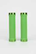 Lock-On Dual Clamp Grips 130mm With Plug With Rings - Lime Green