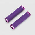 Lock-On Dual Clamp Grips 130mm With Plug With Rings - Purple
