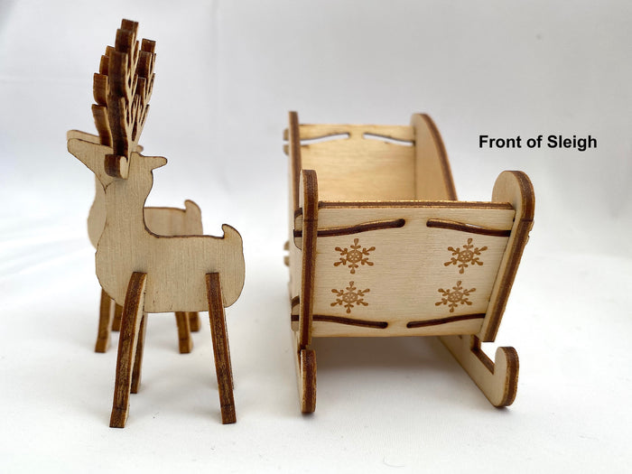 Make & Decorate Your Own Wooden Sleigh and Reindeers – Christmas Craft Kit