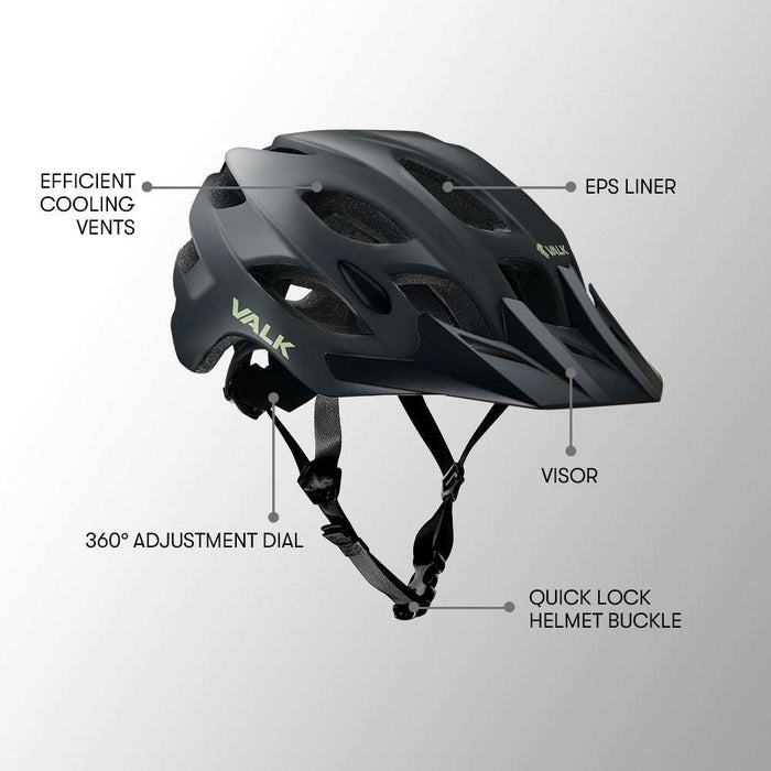Medium Mountain Bike Cycle Helmet Lightweight 56-58cm | Grey