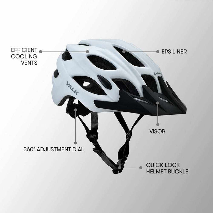 Medium Mountain Bike Helmet 56-58cm | White