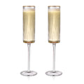 Meridian Crystal Gold Rimmed Champagne Flutes, Set of 2