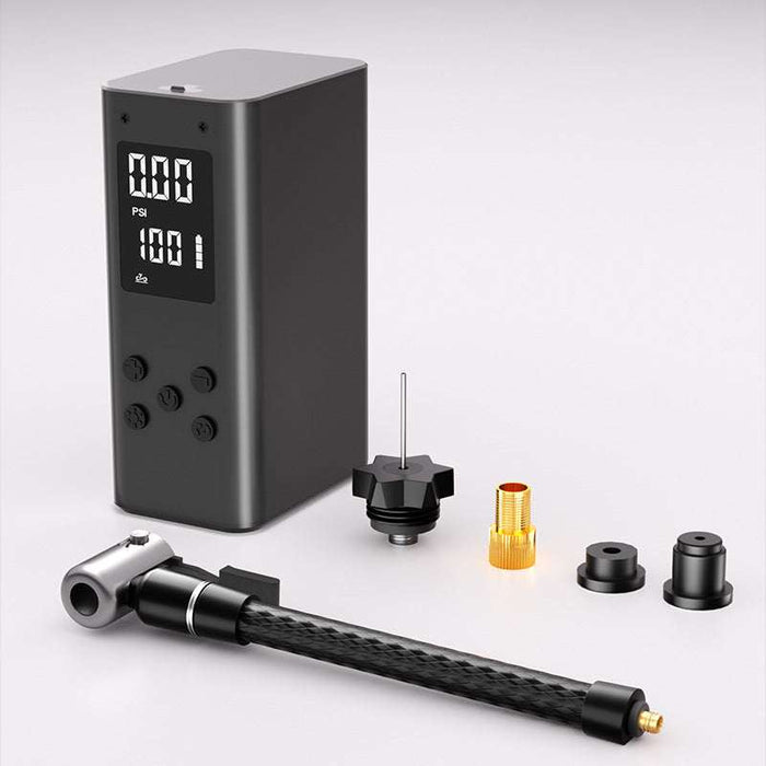 Mini Portable Digital Display USB Rechargable Electric Air Pump 100 PSI - Black