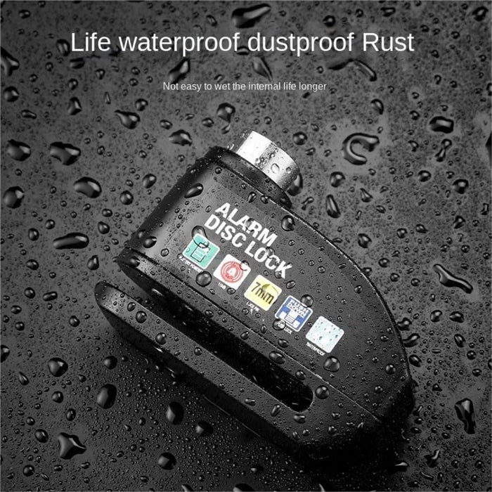 Motorcycle Disc Brake Lock with Alarm – 110dB Alarm, 7mm Locking Pin & Reminder Cable