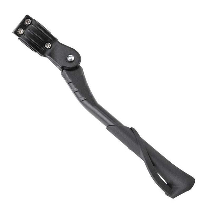 Adjustable black aluminum alloy mountain bike foot support stand with three-hole mounting system for bicycle repair and maintenance