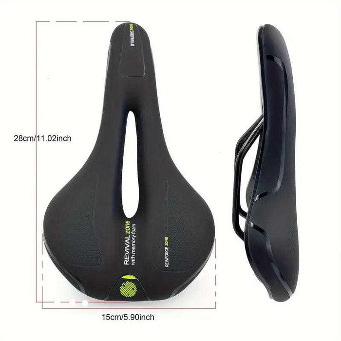 MTB Saddle Hollow Comfort Bicycle Seat Universal Cushion Soft Riding Saddle - Red