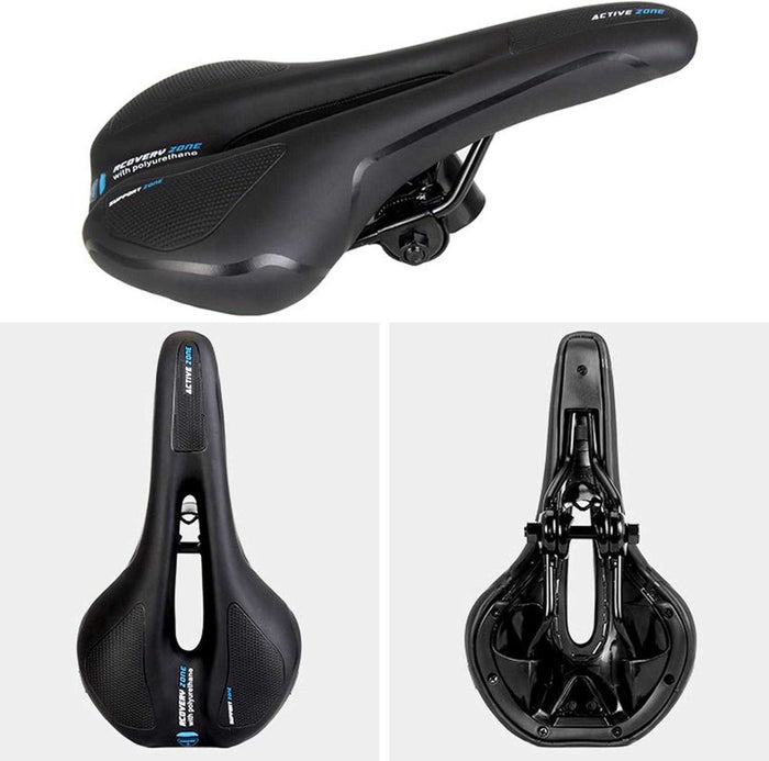 MTB Saddle Hollow Comfort Bicycle Seat Universal Cushion Soft Riding Saddle - Red