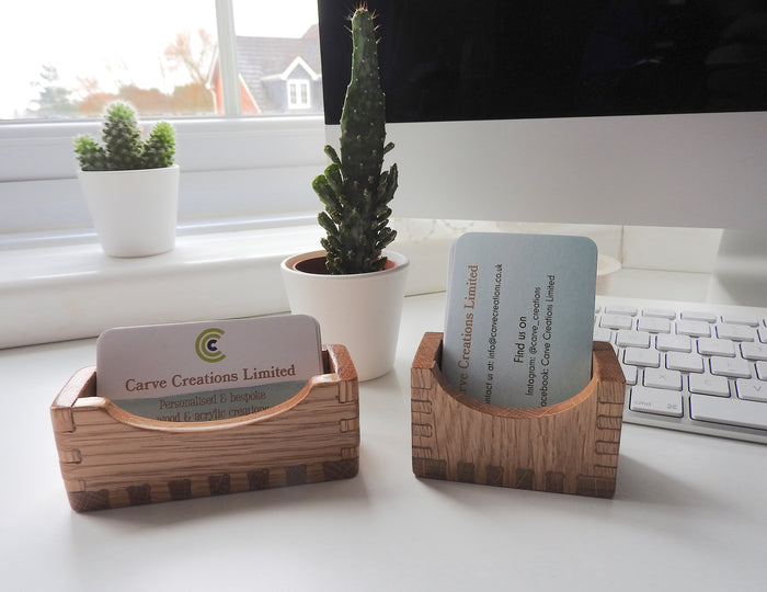 Oak Wooden Business Card Holder