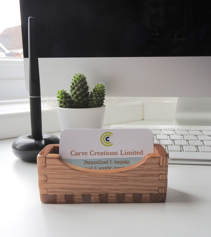 Oak Wooden Business Card Holder