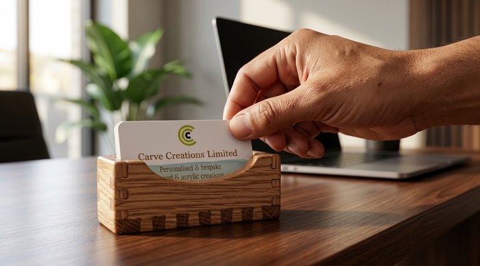 Oak Wooden Business Card Holder