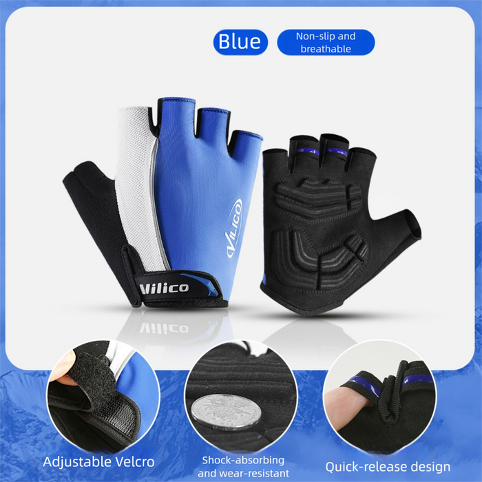 Padded Half-Finger Bike Riding Gloves | L