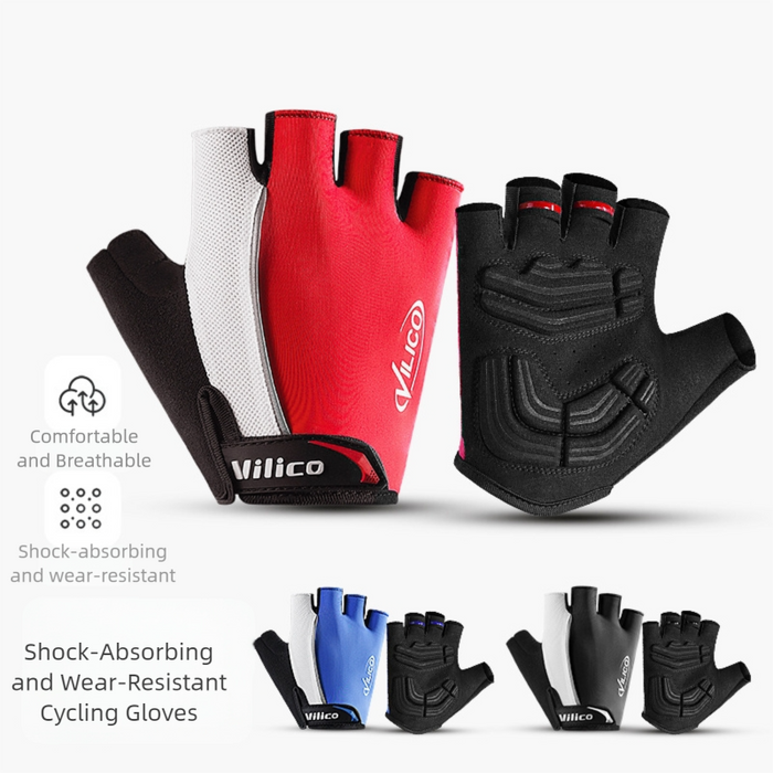 Padded Half-Finger Bike Riding Gloves | L