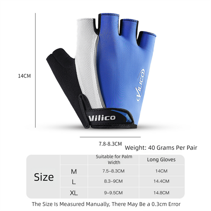 Padded Half-Finger Bike Riding Gloves | L