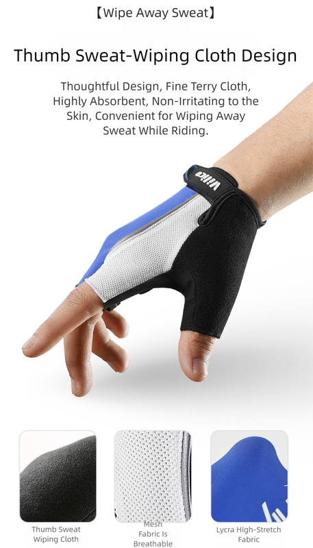 Padded Half-Finger Bike Riding Gloves | M
