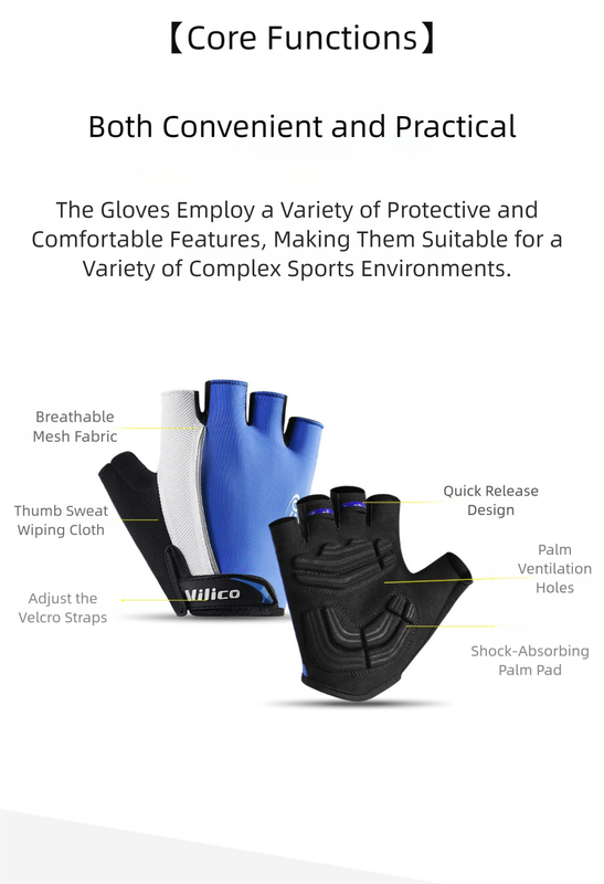 Padded Half-Finger Bike Riding Gloves | XL