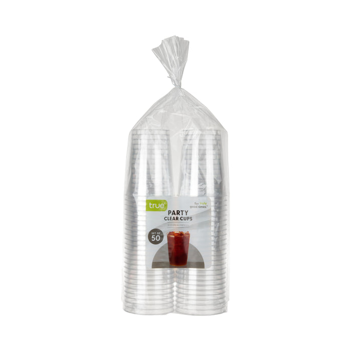 Party 10oz Clear Plastic Tumblers, Set of 50