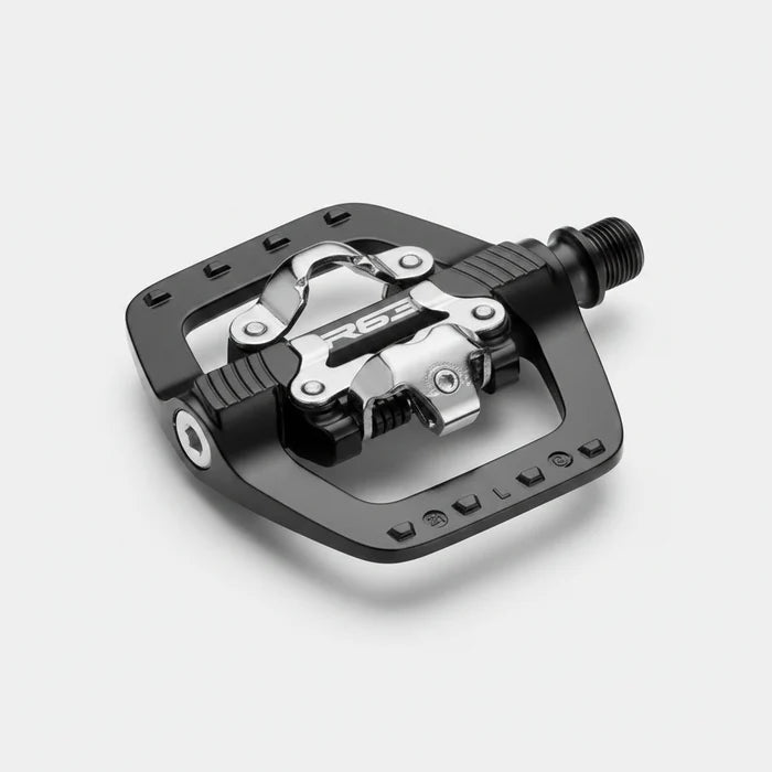 PEDALS - Dual Function Pedal SPD Cleat Compatible 9/16" Cr-mo Axle - Black