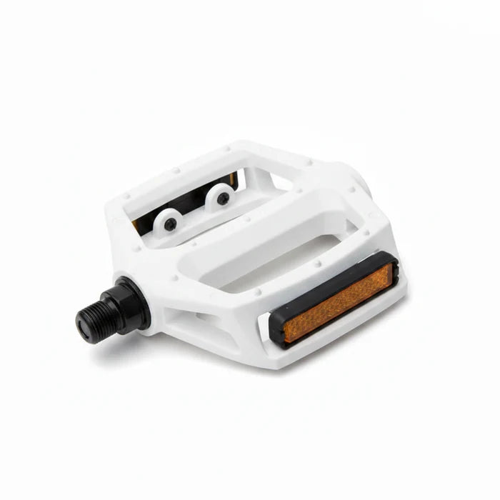PEDALS 9/16" BMX Large Platform One Piece Alloy Body - White